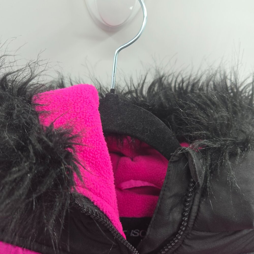 Rothschild Girl's Pink Black Puffer Chevron Winter Jacket Size Medium 10/12 - Picture 7 of 14